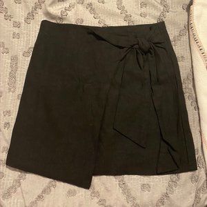 Black Wrap Skirt Tie on Side
